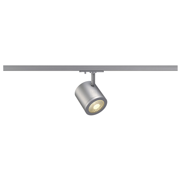 ENOLA_C Spot, rund, silber- grau, 9W LED, 3000K, 38°, inkl. 1P.-Adapter