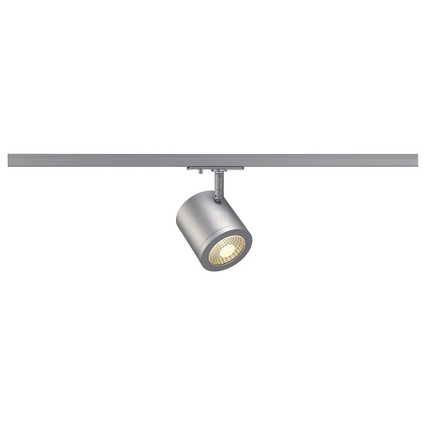 ENOLA_C Spot, rund, silber- grau, 9W LED, 3000K, 55°, inkl. 1P.-Adapter