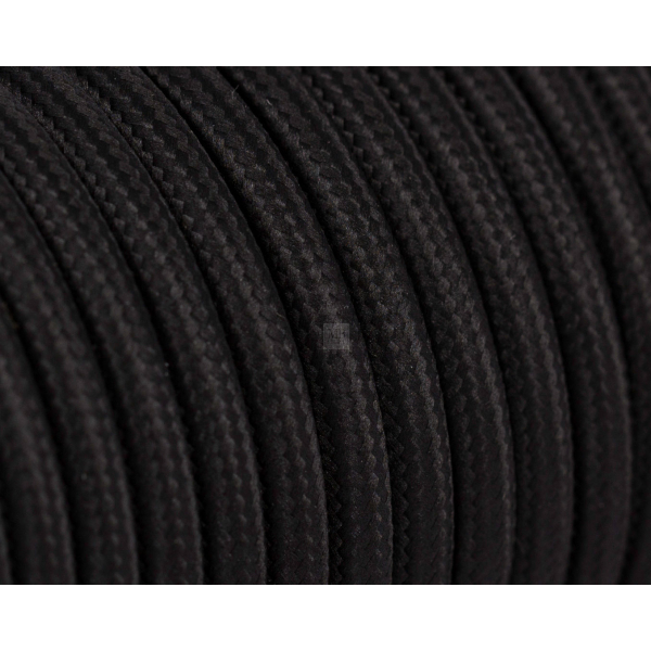 Textilkabel / Stoffkabel 3x0,75 mm² | Rund Standardfarben Schwarz