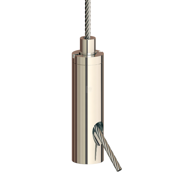 G-20-16 - Drahtseilhalter Gripper 20 SE M6i; vernickelt; max. Seil Ø2,0mm