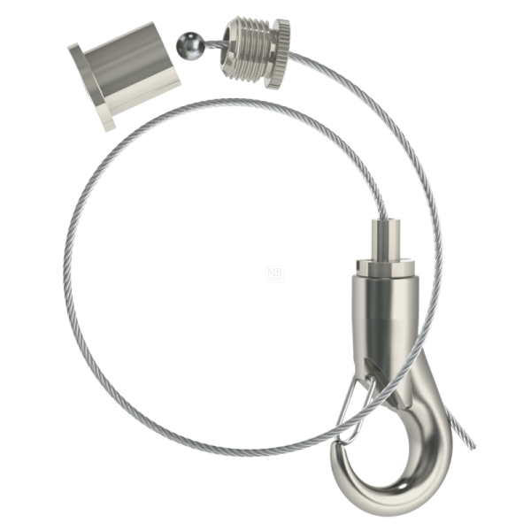 Abhängeset mit großen Haken-Gripper, Drahtseil ø1,8mm, L = 1500mm