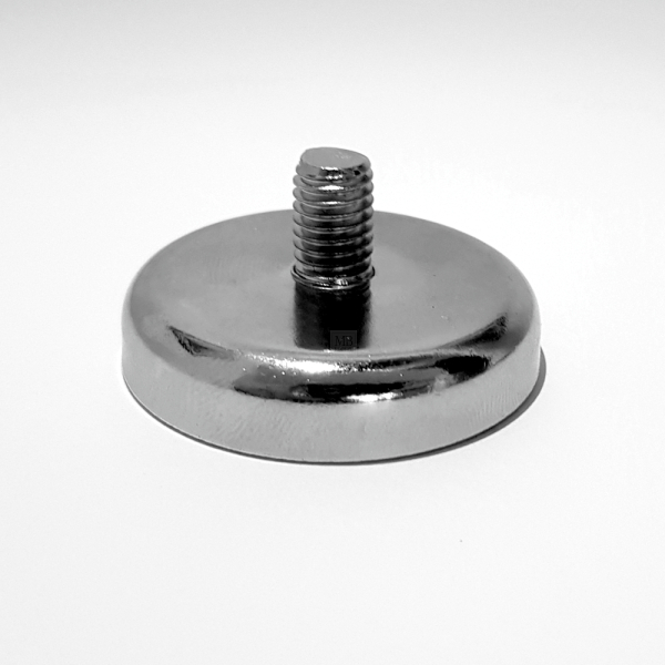 Topfmagnet mit Außengewinde M8 Ø42mm Höhe 11mm Gewindelänge 12mm Haftkraft 68KG