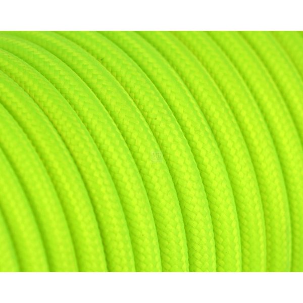 Textilkabel / Stoffkabel 3x0,75 mm² | Rund Neongelb