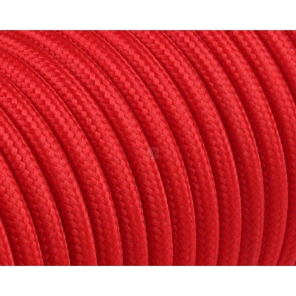 Textilkabel / Stoffkabel 3x0,75 mm² | Rund Standardfarben Rot