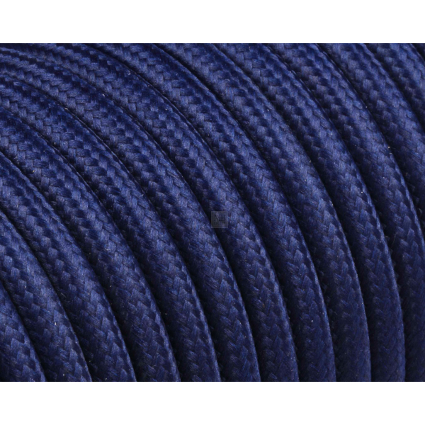 Textilkabel / Stoffkabel 3x0,75 mm² | Rund Standardfarben Dunkel Blau