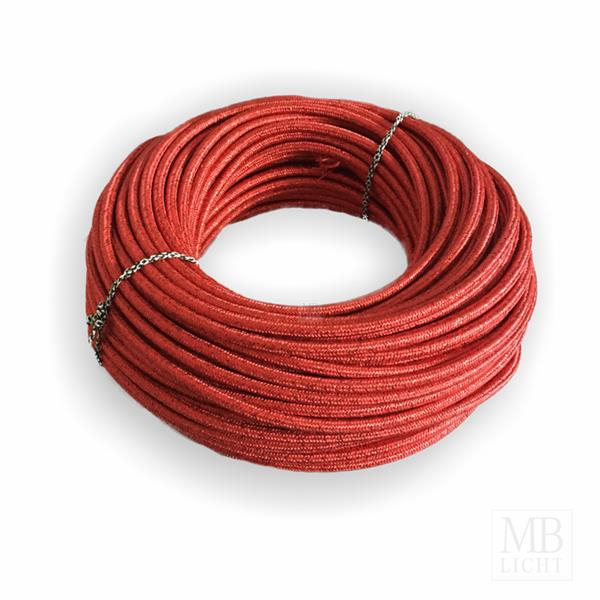 Textilkabel / Stoffkabel 3x0,75 mm² | metallic RAL 3028 rot