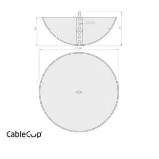 CableCup Hide / Deckenbaldachin aus Silikon fr Pendelleuchte in schwarz