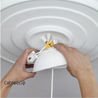 CableCup Classic / Deckenbaldachin aus Silikon für Pendelleuchte in weiß