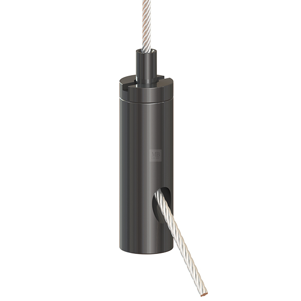 G-15-55 - Drahtseilhalter Gripper 15 SE; M5i; schwarz beschichtet, max. Seil Ø1,5mm