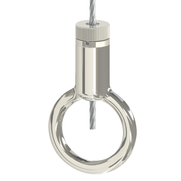 G-30-04 - Drahtseilhalter Gripper 30 Ring, Außendurchmesser 40mm, vernickelt, max. Seilø=3,0mm