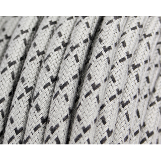 Textilkabel / Stoffkabel 3x0,75 mm | Rund Raute Lichtgrau Schwarz
