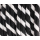 Textilkabel / Stoffkabel 3x0,75 mm² | Rund Fantasia Abaca Doppelt Gestreift Schwarz Weiß