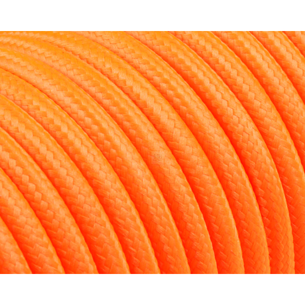 Textilkabel / Stoffkabel 3x0,75 mm² | Rund Neonfarben Neonorange