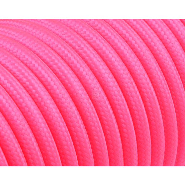 Textilkabel / Stoffkabel 3x0,75 mm² | Rund Neonfarben Neonpink