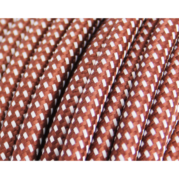 Textilkabel / Stoffkabel 3x0,75 mm² | Rund Elite Braun Weiß