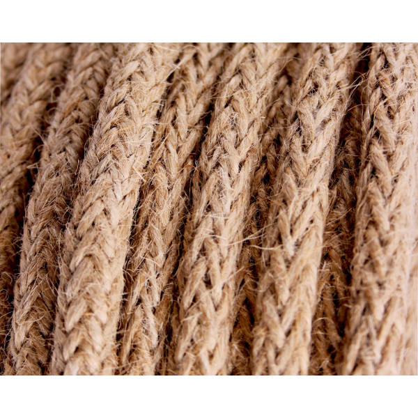 Textilkabel / Stoffkabel 3x0,75 mm² | Rund Natürliche Jute 10mm