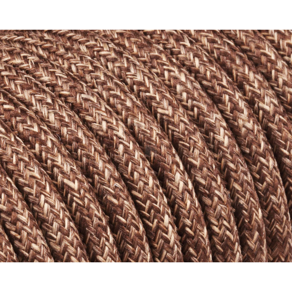 Textilkabel / Stoffkabel 3x0,75 mm² | Rund Natürliche Leine Braun