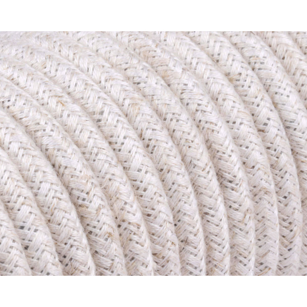 Textilkabel / Stoffkabel 3x0,75 mm² | Rund Natürliche Leine Canvas