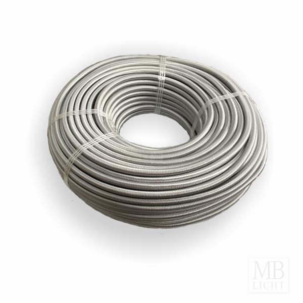 Textilkabel / Stoffkabel 3x0,75 mm² | RAL 7044 silber