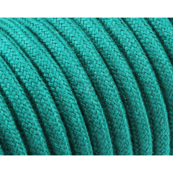 Textilkabel / Stoffkabel 3x0,75 mm² | Rund Abaca Farben Dunkle Grün
