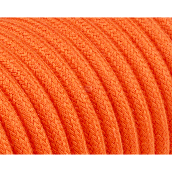 Textilkabel / Stoffkabel 3x0,75 mm² | Rund Abaca Farben Orange