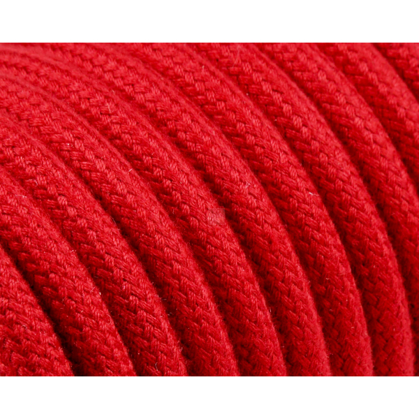 Textilkabel / Stoffkabel 3x0,75 mm² | Rund Abaca Farben Rot