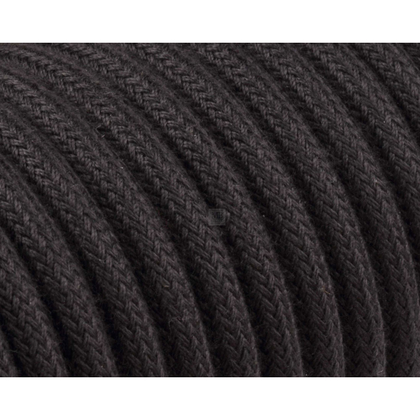 Textilkabel / Stoffkabel 3x0,75 mm² | Rund Abaca Farben Schwarz