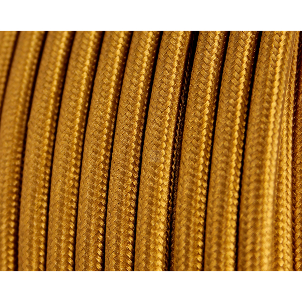 Textilkabel / Stoffkabel 3x0,75 mm² | Rund Standardfarben Antikes Gold