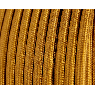 Textilkabel / Stoffkabel 3x0,75 mm | Rund Standardfarben Antikes Gold