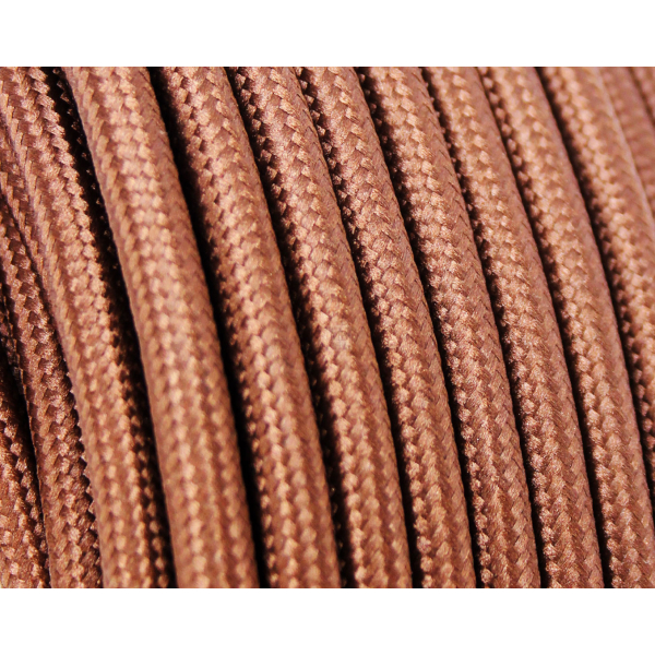 Textilkabel / Stoffkabel 3x0,75 mm² | Rund Standardfarben Braun