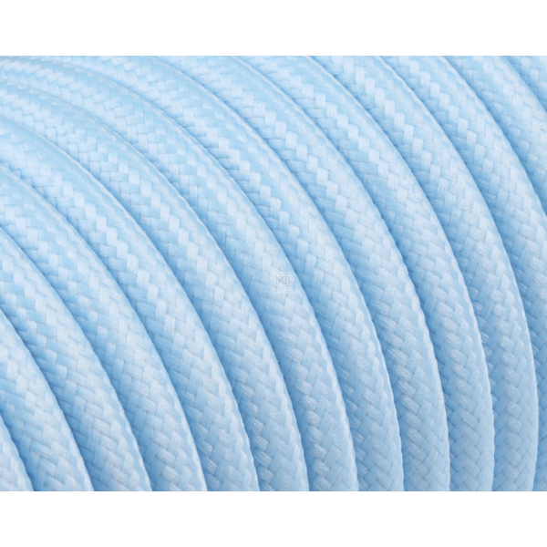 Textilkabel / Stoffkabel 3x0,75 mm² | Rund Standardfarben Eis Blau