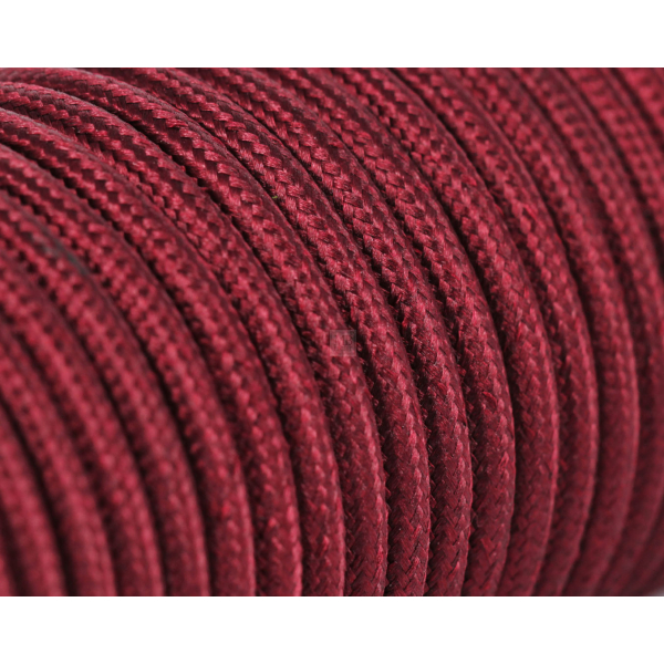 Textilkabel / Stoffkabel 3x0,75 mm² | Rund Standardfarben Weinrot