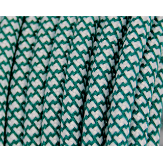 Textilkabel / Stoffkabel 3x0,75 mm | Rund Abaca Quadrat ZickZack Grn Wei