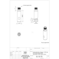 G-15-72 - Drahtseilhalter Gripper 15 SE M4, mit Sicherungsmutter, vernickelt, max. Seil ø1,5mm