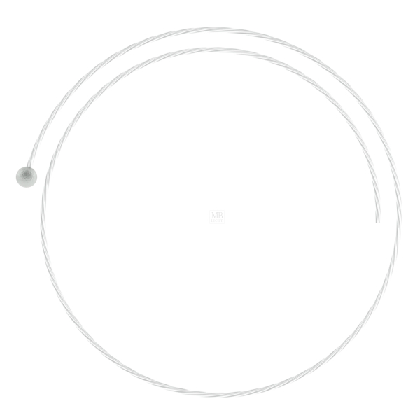 Niro-Drahtseil ø1,5mm, 7x7, 1570 N/mm², mit Kugelnippel ø5,0mm, weiß beschichtet