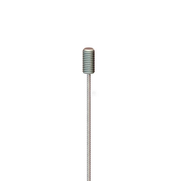 Drahtseil ø 1,5mm, 6x7 + 1 SE, 1770N/mm², mit Zamak - Gewindeterminal M6x9, Lg = 2000mm