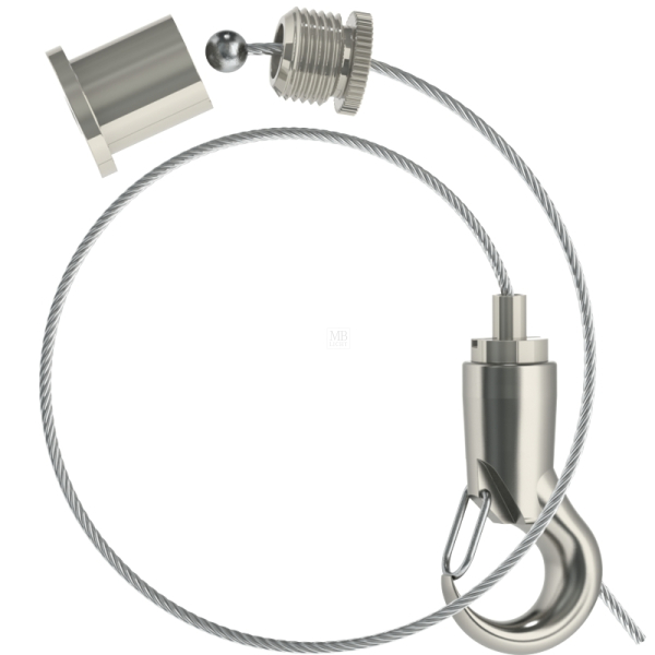 Abhängeset mit Haken-Gripper, Drahtseil ø1,5mm, L = 500mm