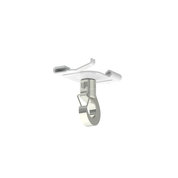 DK-050 - Kombination, Deckenclip( ähnlich Caddy-Clip) für OWA-, Rasterdecken mit Haken mit Sicherung.