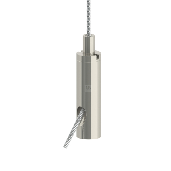 G-20-07-8A - Drahtseilhalter Gripper 20 SE M8i mit GS M8, Außengewinde 8mm, vernickelt; max. Seil Ø2,0mm