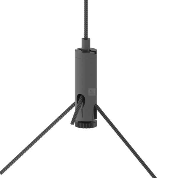 G-15-88 - Drahtseilhalter Gripper 15 Y; SE; M5i; mit Schlitz und Sicherungsschraube, schwarz beschichtet, max. Seil ø1,5mm