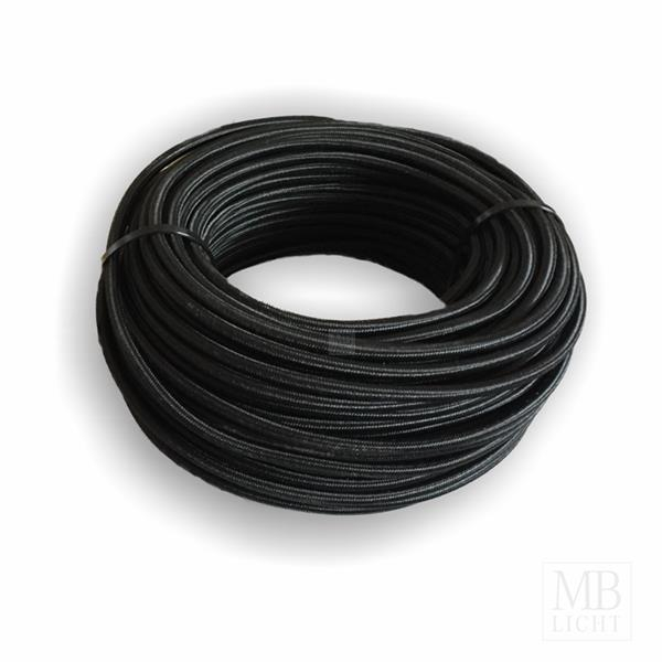 Textilkabel / Stoffkabel 5x1,5 mm² | Rund schwarz