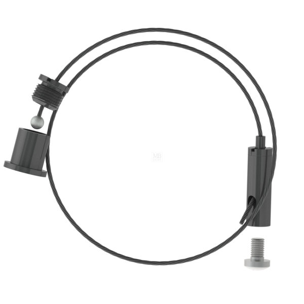 Abhängeset Standard, passend für 3Phasen Stromschienen; Global, Eutrac, Ivela, SLV, Erco, Eutrac, Staff, Hoffmeister, etc, L=3000mm, schwarz