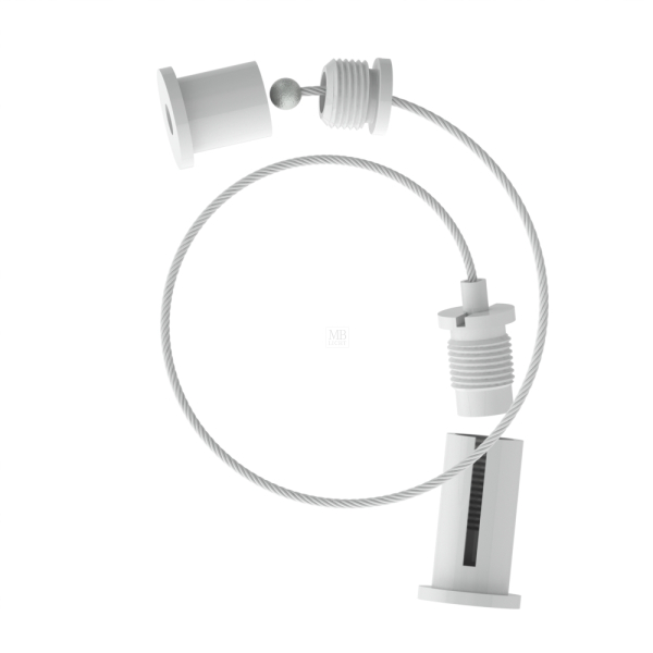 Universalabhängeset, Drahtseil ø1,5mm, L=1500mm; weiss beschichtet