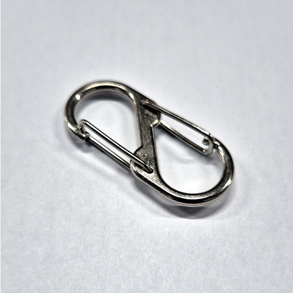 Karabinerhaken, rostfreier Stahl, 40mm x 18mm. Zugbelastung: 5kg