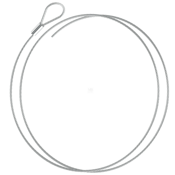 Drahtseil ø 1,5mm, 6x7 + 1 SE, 1770N/mm², mit Schlaufe; Lg = 7400mm