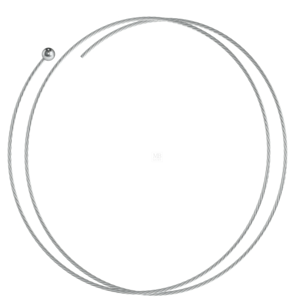 Drahtseil ø 1,5mm, 6x7 + 1 SE, 1770N/mm², mit Kugelnippel ø 5,0mm