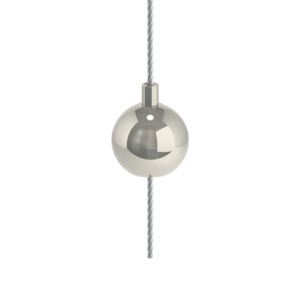 G-15-04 - Drahtseilhalter Gripper 15 Kugel, vernickelt, max. Seil Ø1,5mm