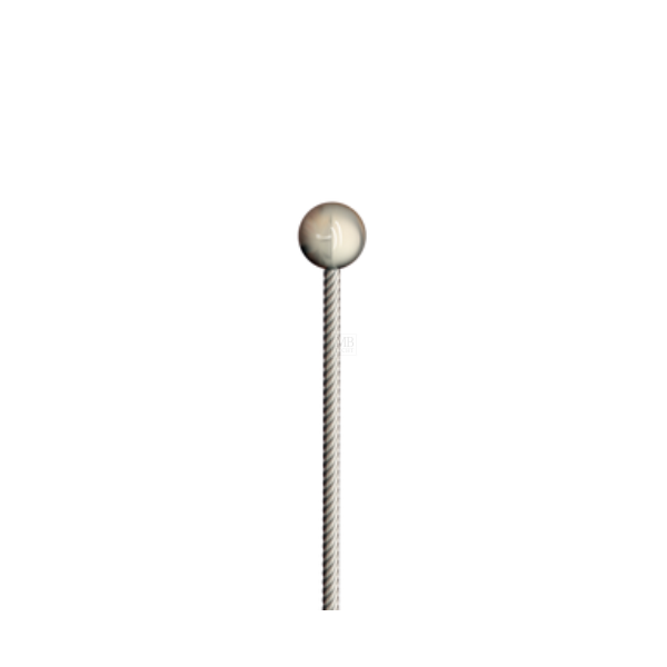 Drahtseil ø 1,8mm, 6x7 + 1 SE, 1770N/mm², mit Kugelnippel ø 5,0mm, Lg = 2500mm