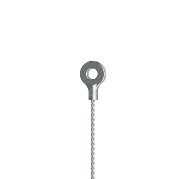 Drahtseil ø 1,5mm, 6x7 + 1 SE, 1770N/mm², beidseitig mit Zamak-Öse, Loch ø 6,0mm, (SÖ02), Lg = 150mm