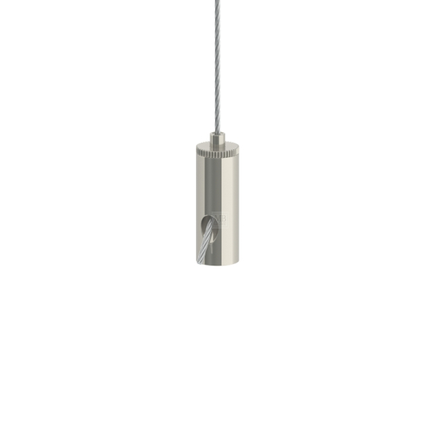G-10-02 - Drahtseilhalter Gripper 10 SE, M4 Innengewinde, Seil ø 0,8 - 1,0mm, vernickelt